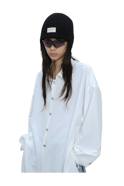 DRAW CODE FLIGHT KNIT CAP -BLACK-